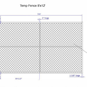 Temporary Fence Panel 8x12 with Cross Bar