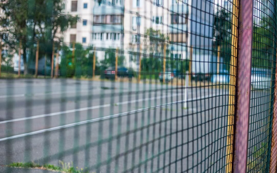 Temporary chain link fence panels securing a construction site in Lake Elsinore